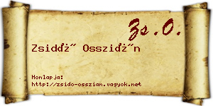 Zsidó Osszián névjegykártya
